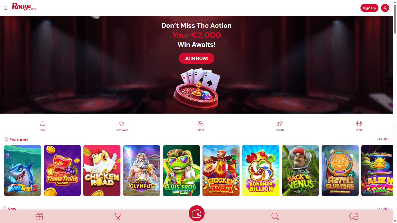 Rouge Casino Desktop screenshot